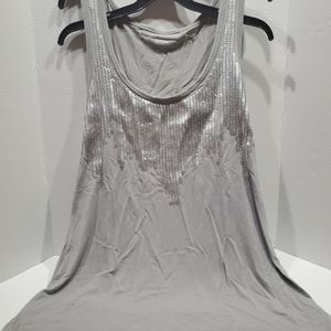 A.n.a. Grey and Silver sequin tank-top